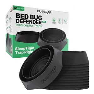 DuoTrap Bed Bug Defender Pro Interceptor Traps 12 Pack DT-BBD-P-08 Black